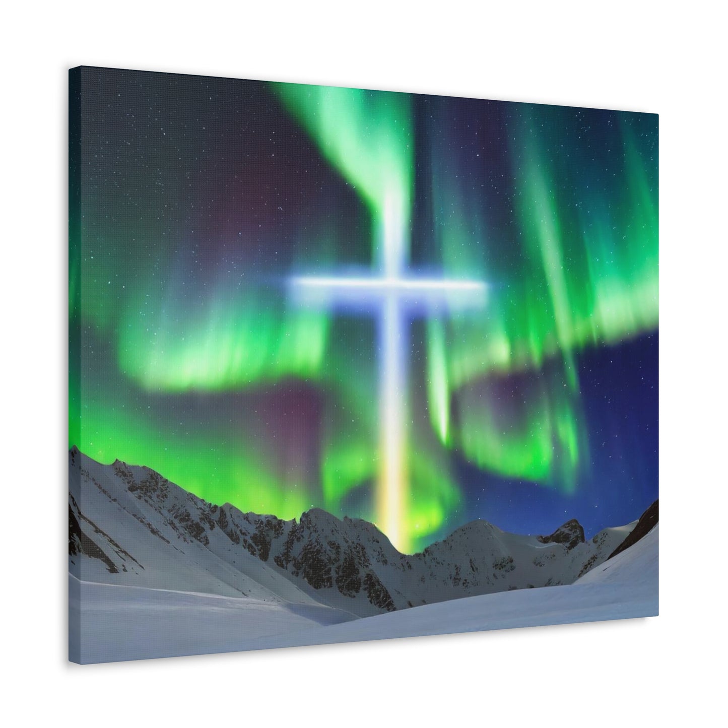 Northern Lights Cross Canvas Wrap