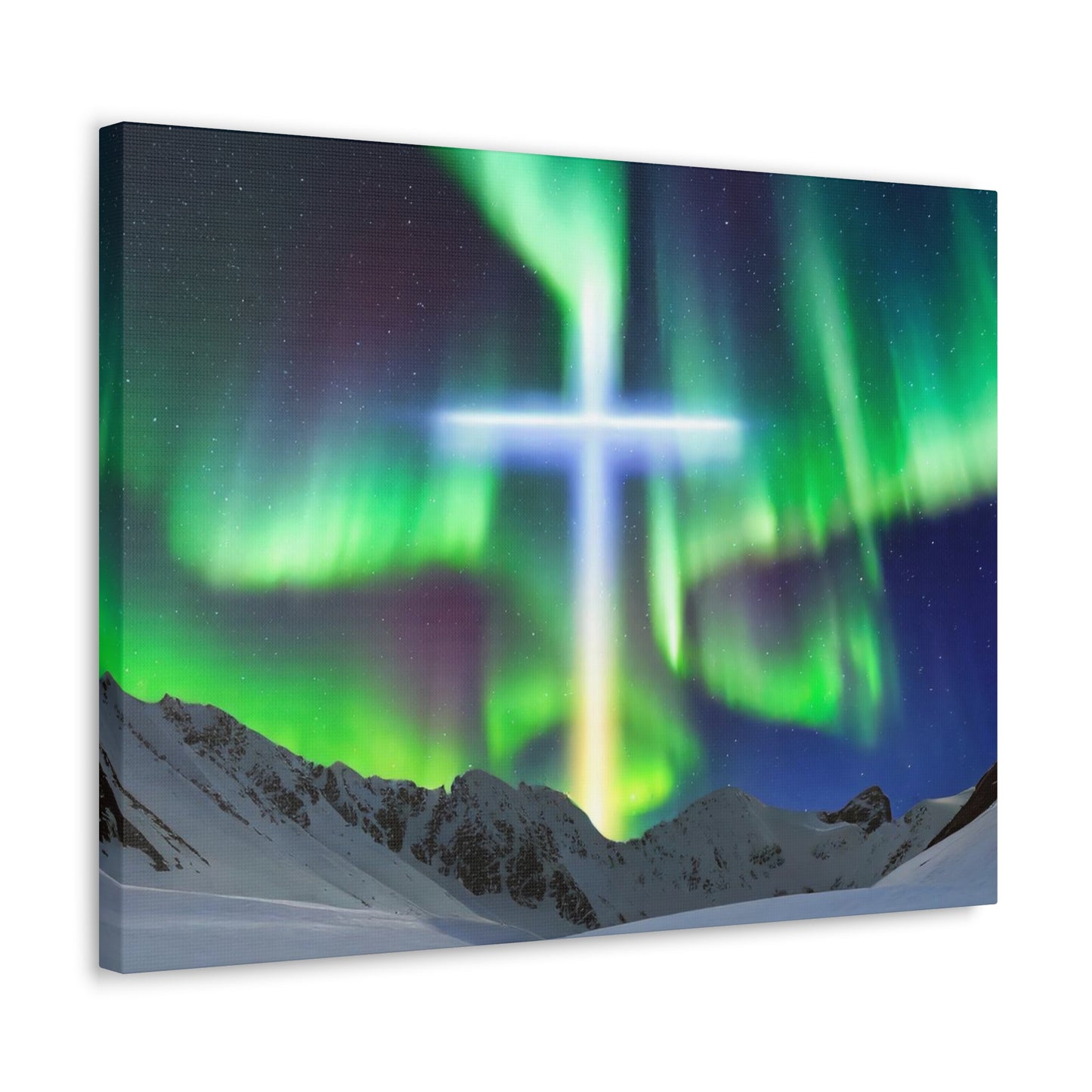 Northern Lights Cross Canvas Wrap