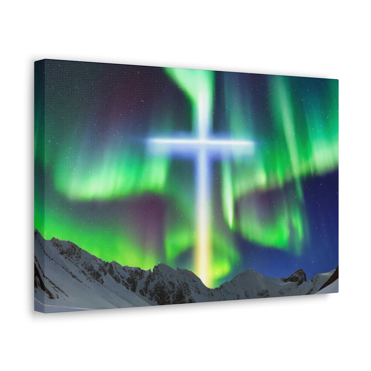 Northern Lights Cross Canvas Wrap