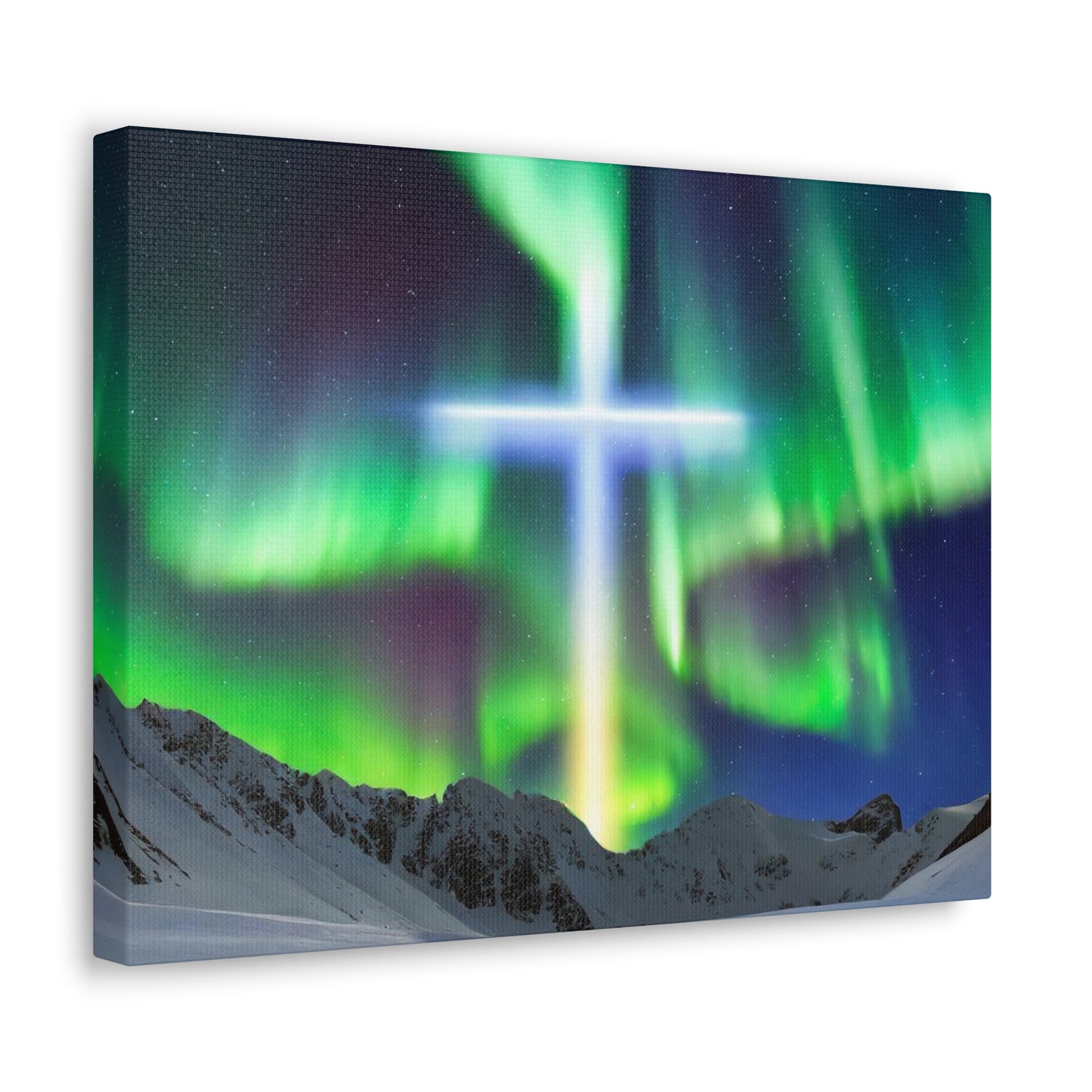 Northern Lights Cross Canvas Wrap