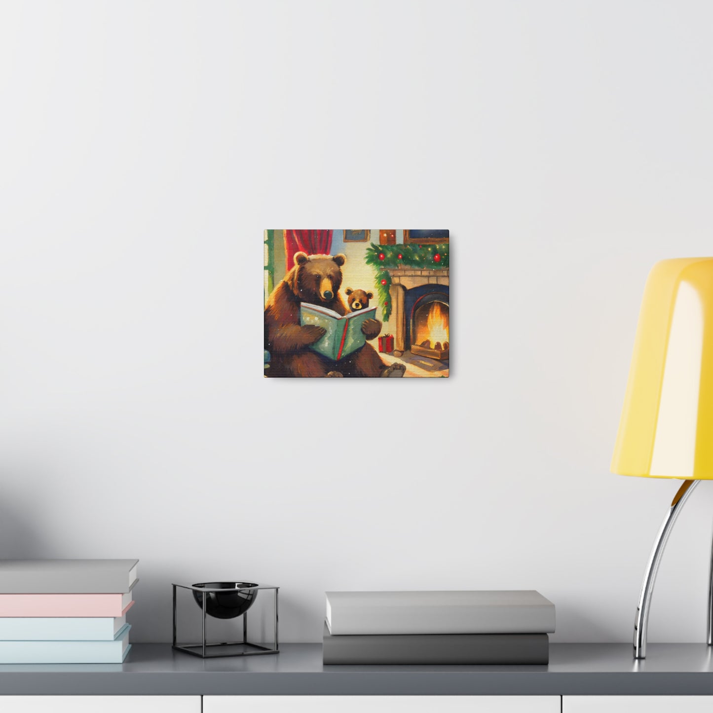 Bear Christmas Story Canvas Wrap