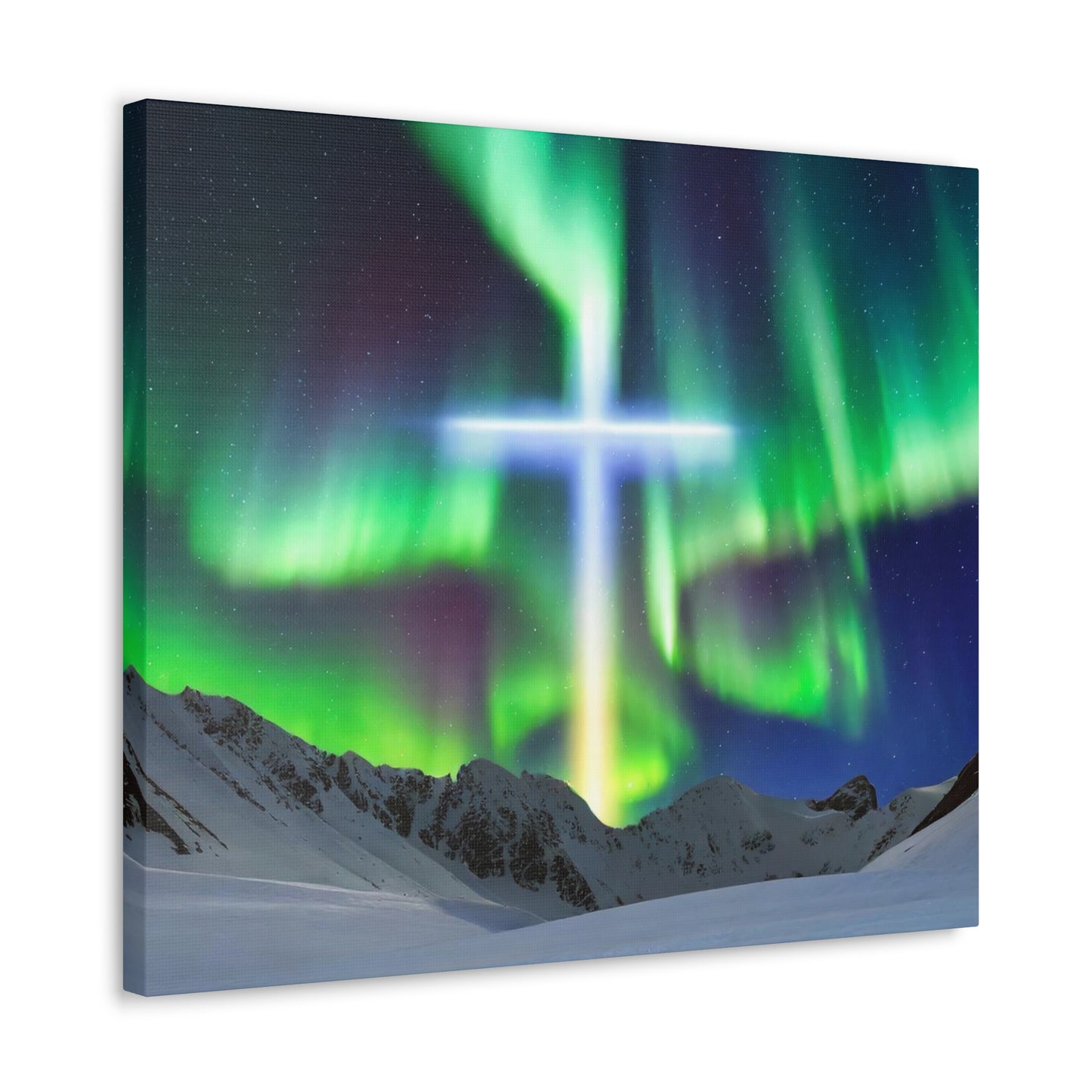 Northern Lights Cross Canvas Wrap