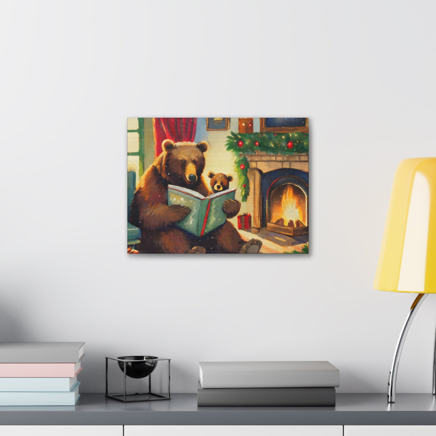 Bear Christmas Story Canvas Wrap