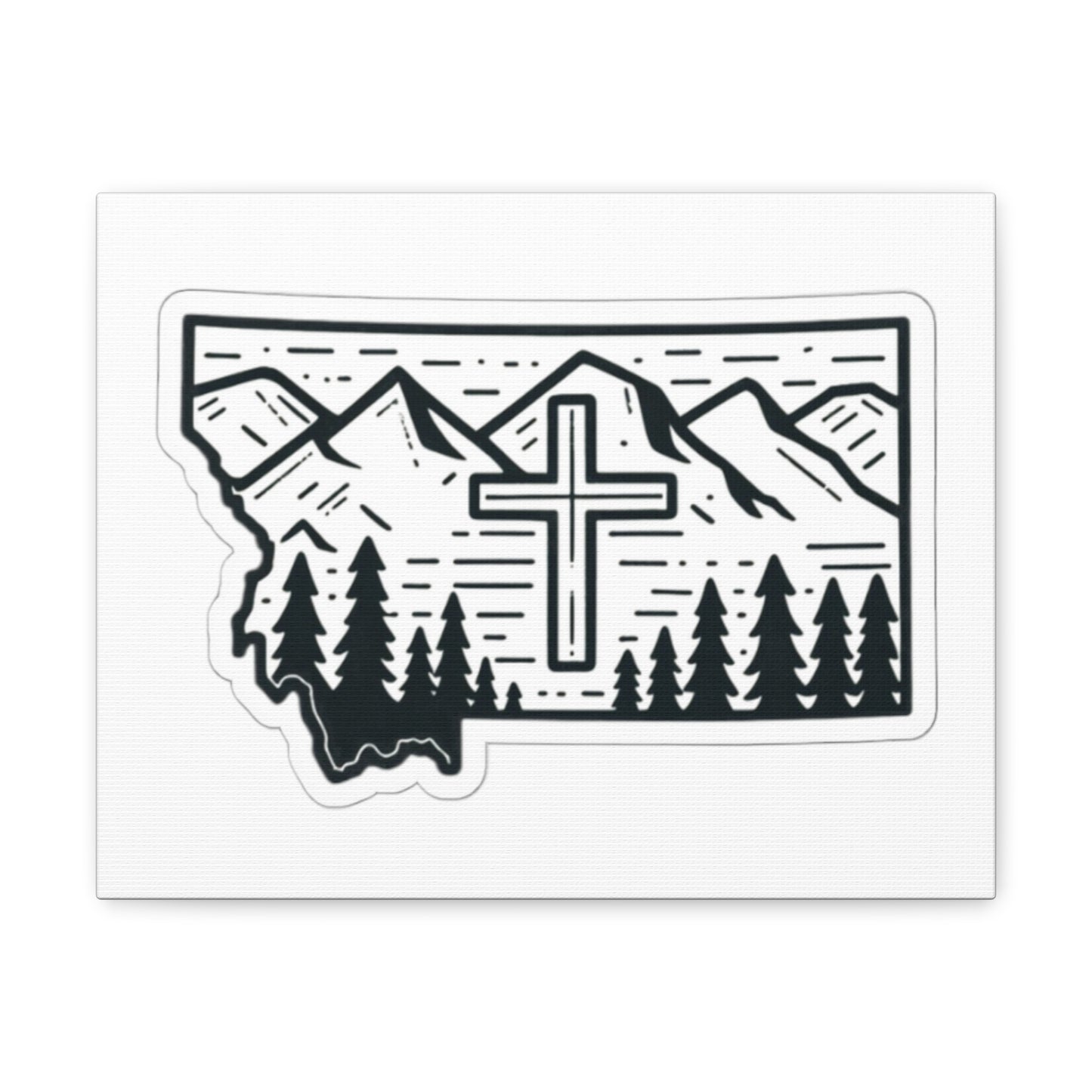 Montana Christian Cross Canvas Wrap