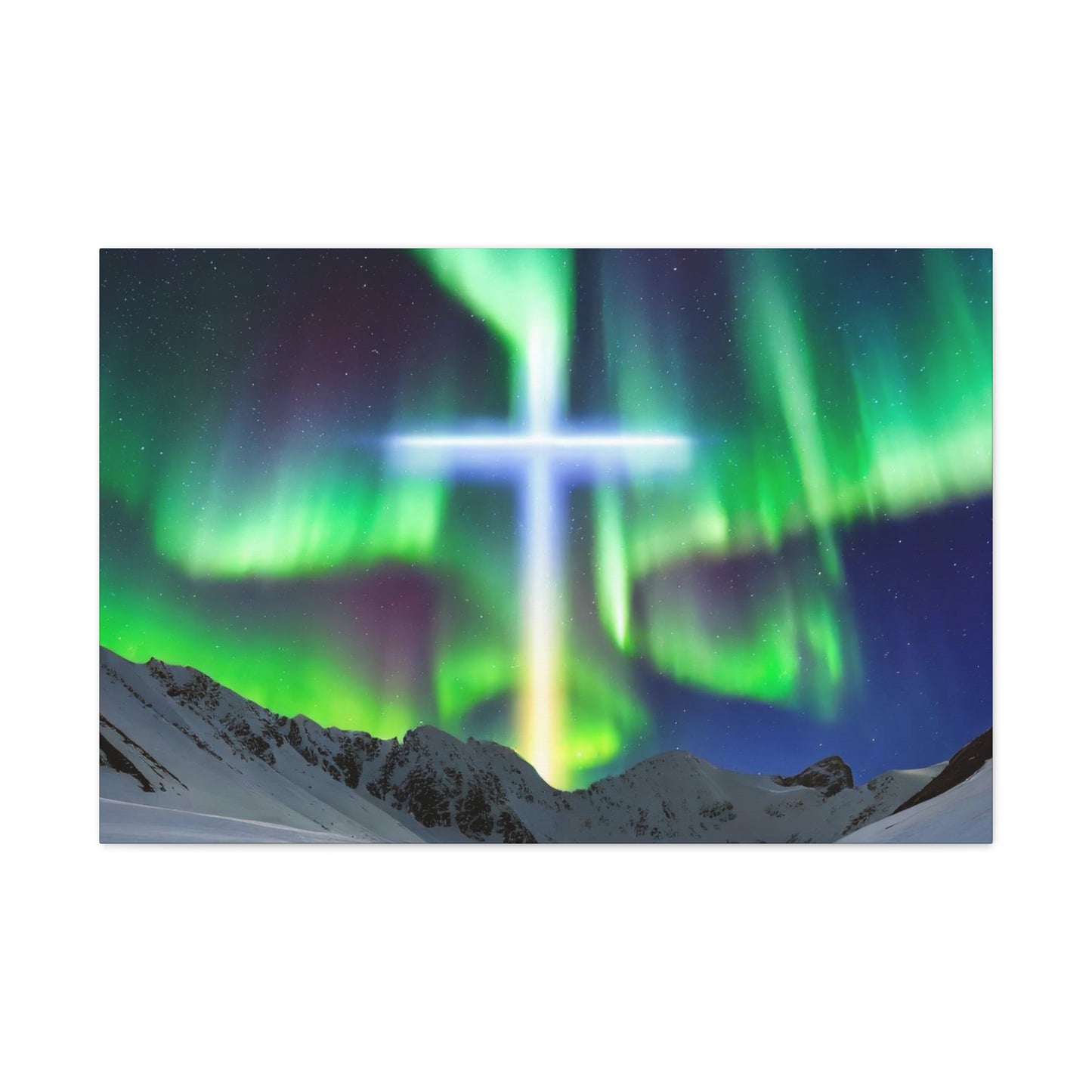 Northern Lights Cross Canvas Wrap