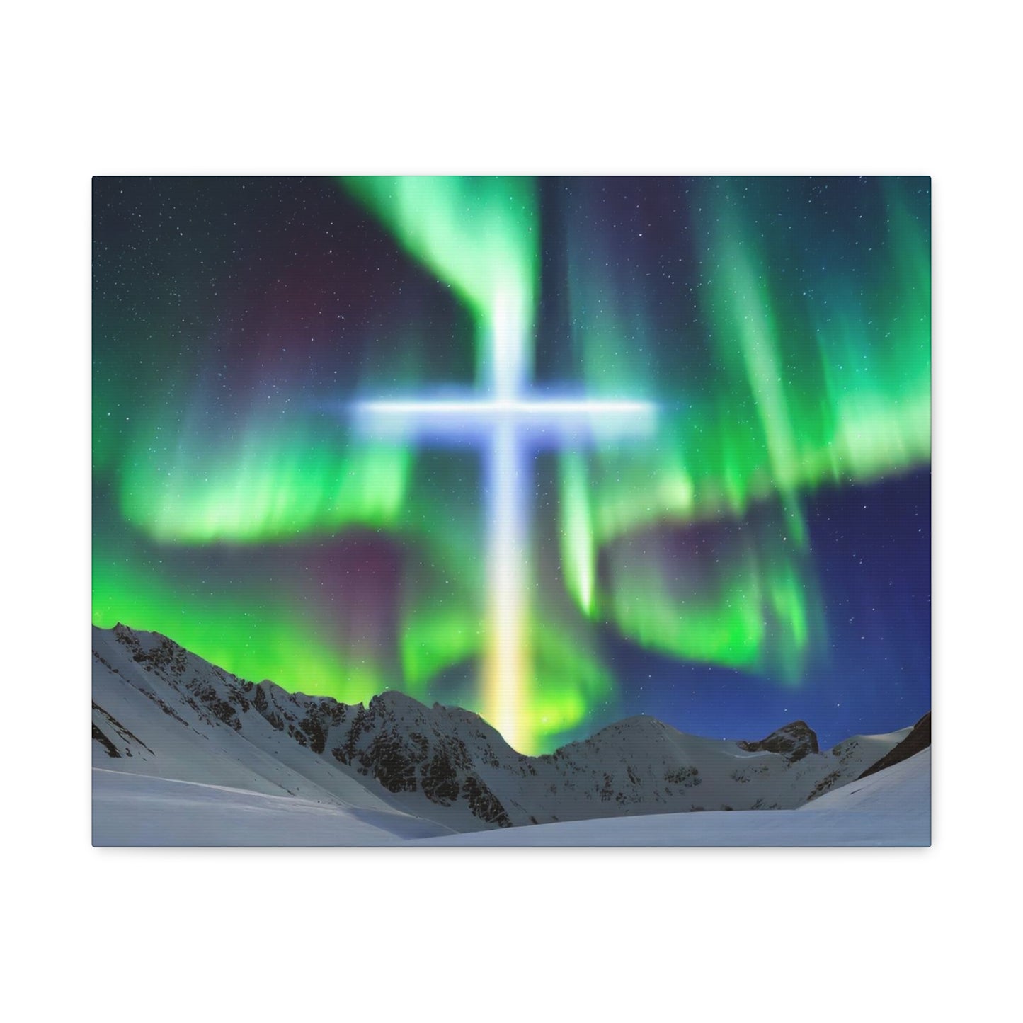 Northern Lights Cross Canvas Wrap