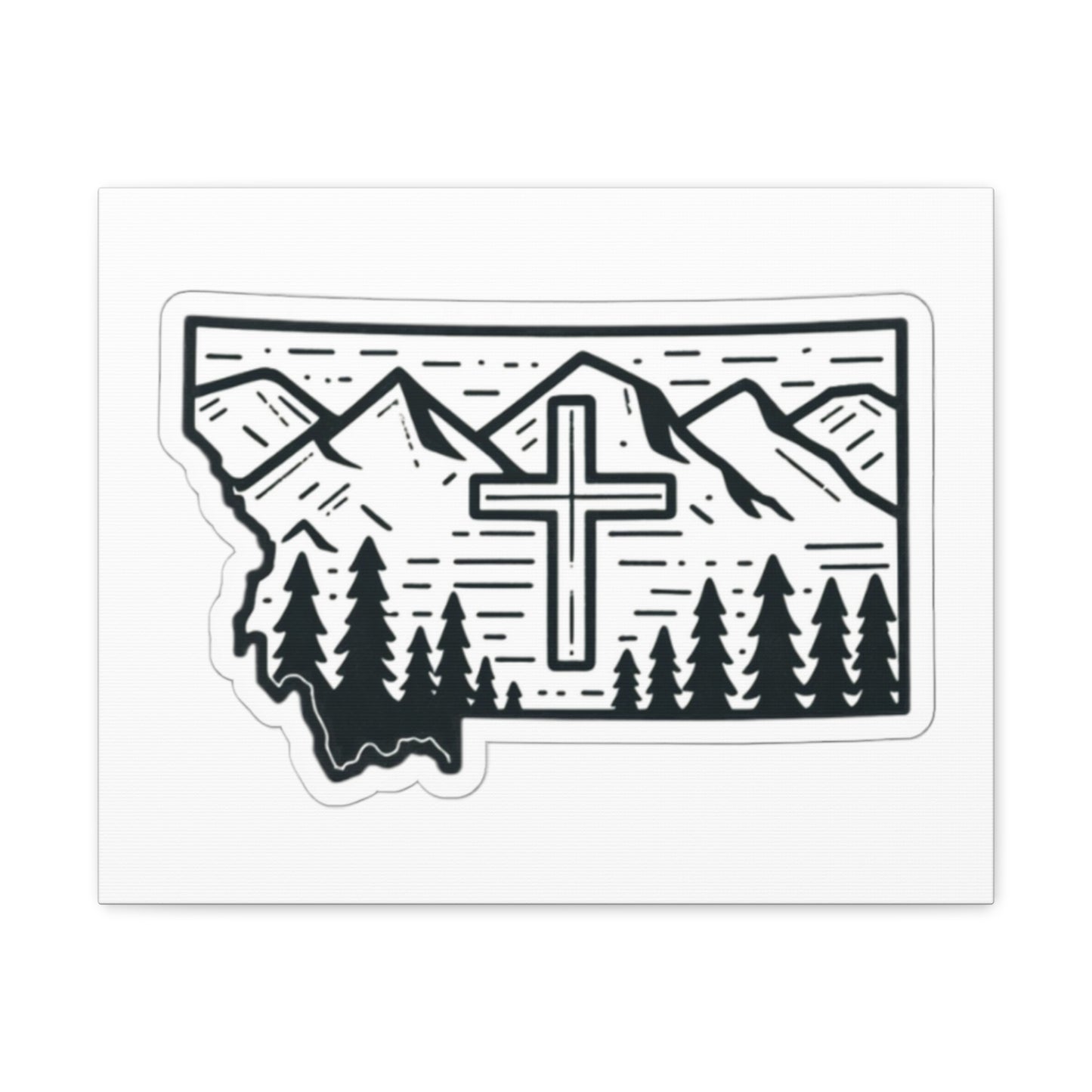 Montana Christian Cross Canvas Wrap