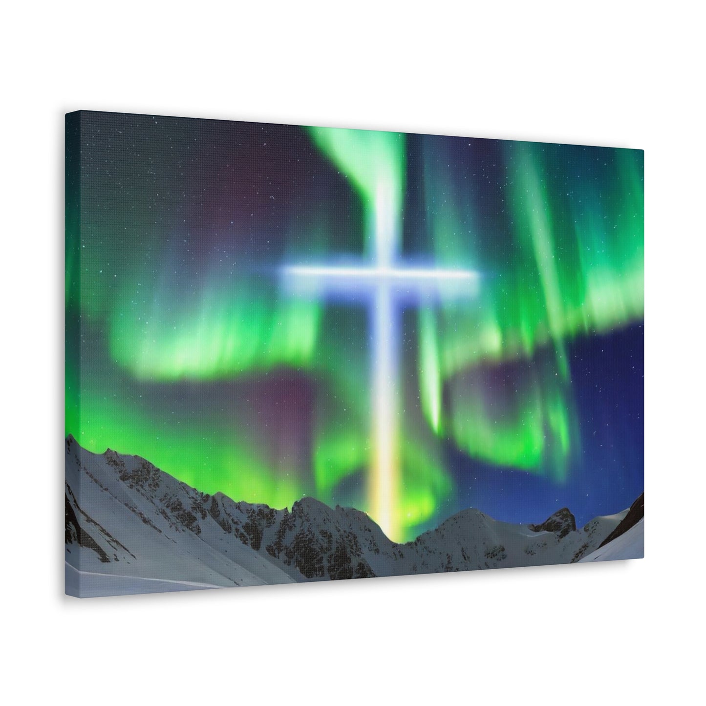 Northern Lights Cross Canvas Wrap