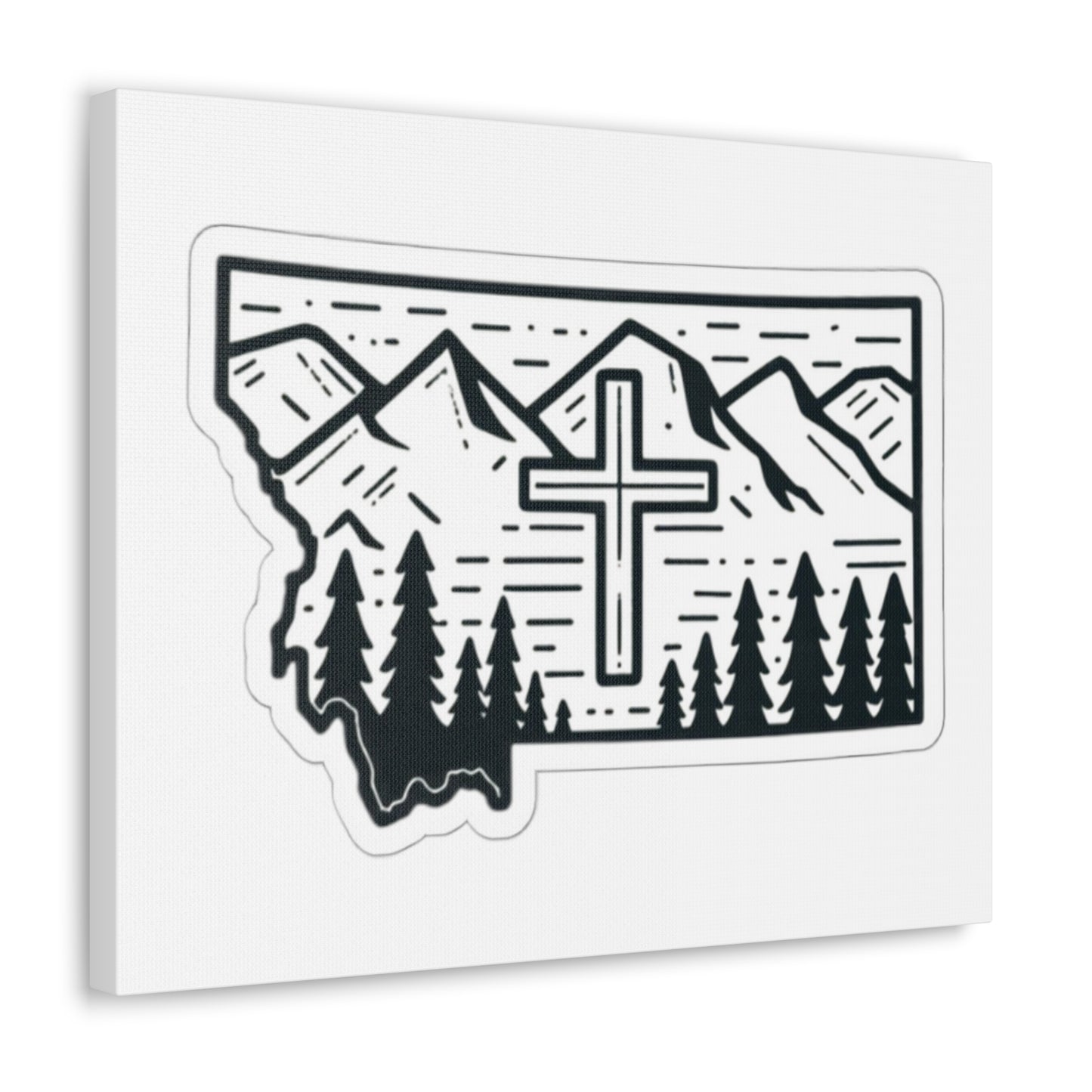 Montana Christian Cross Canvas Wrap