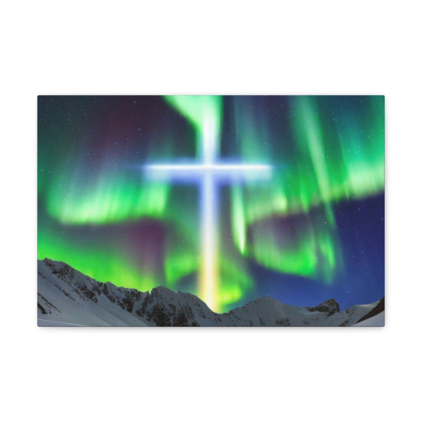 Northern Lights Cross Canvas Wrap