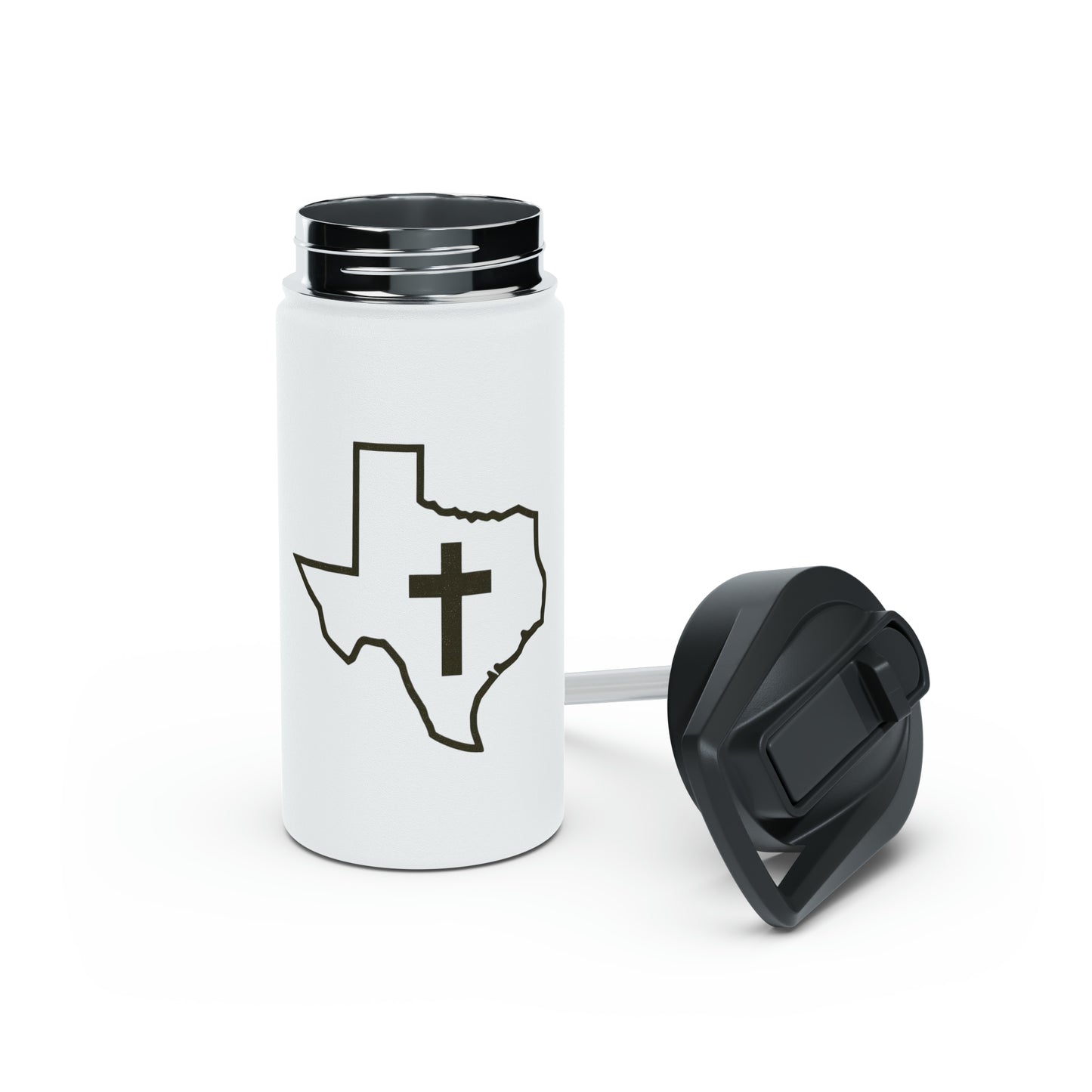 Texas Christian Cross Stainless Steel Water Bottle, Standard Lid