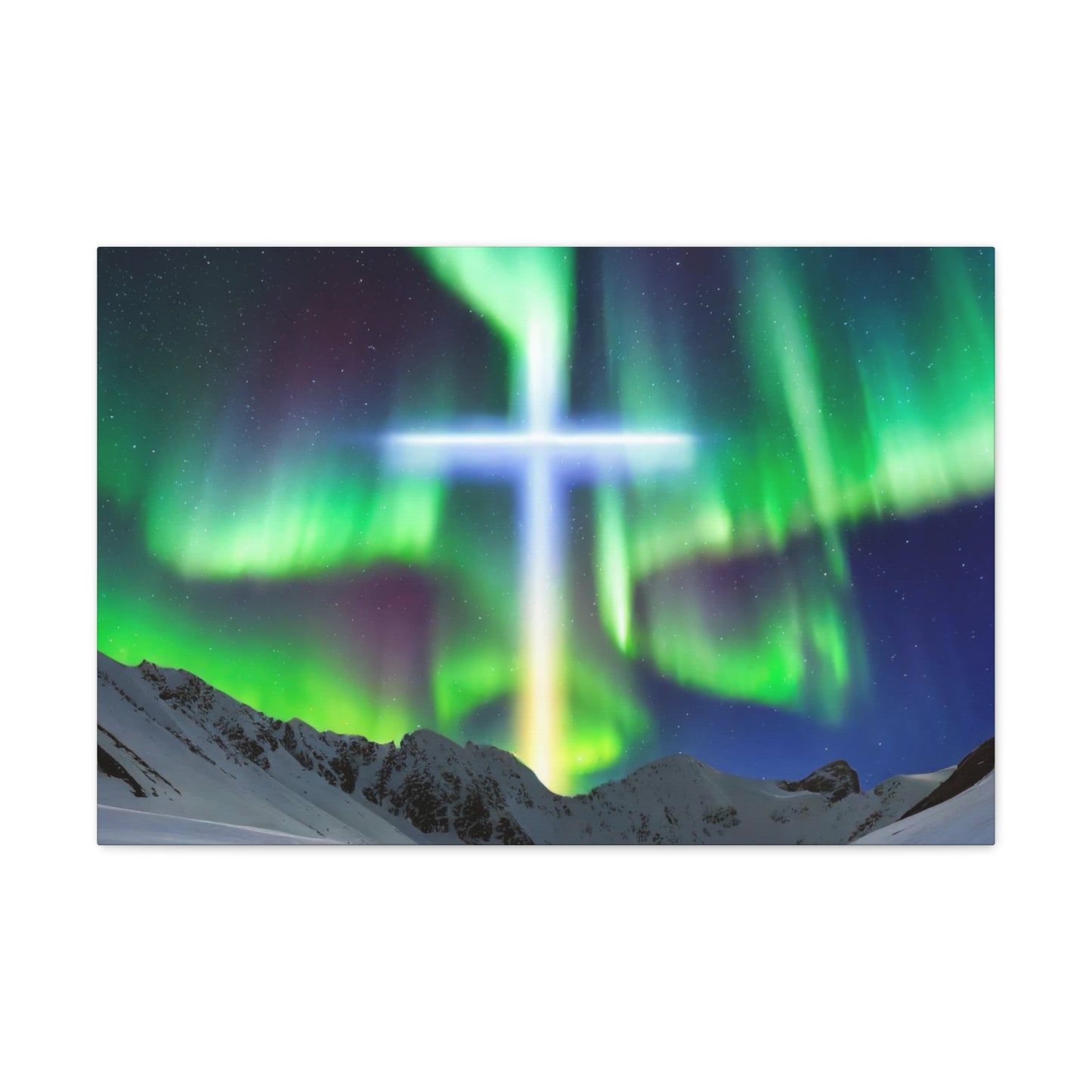 Northern Lights Cross Canvas Wrap