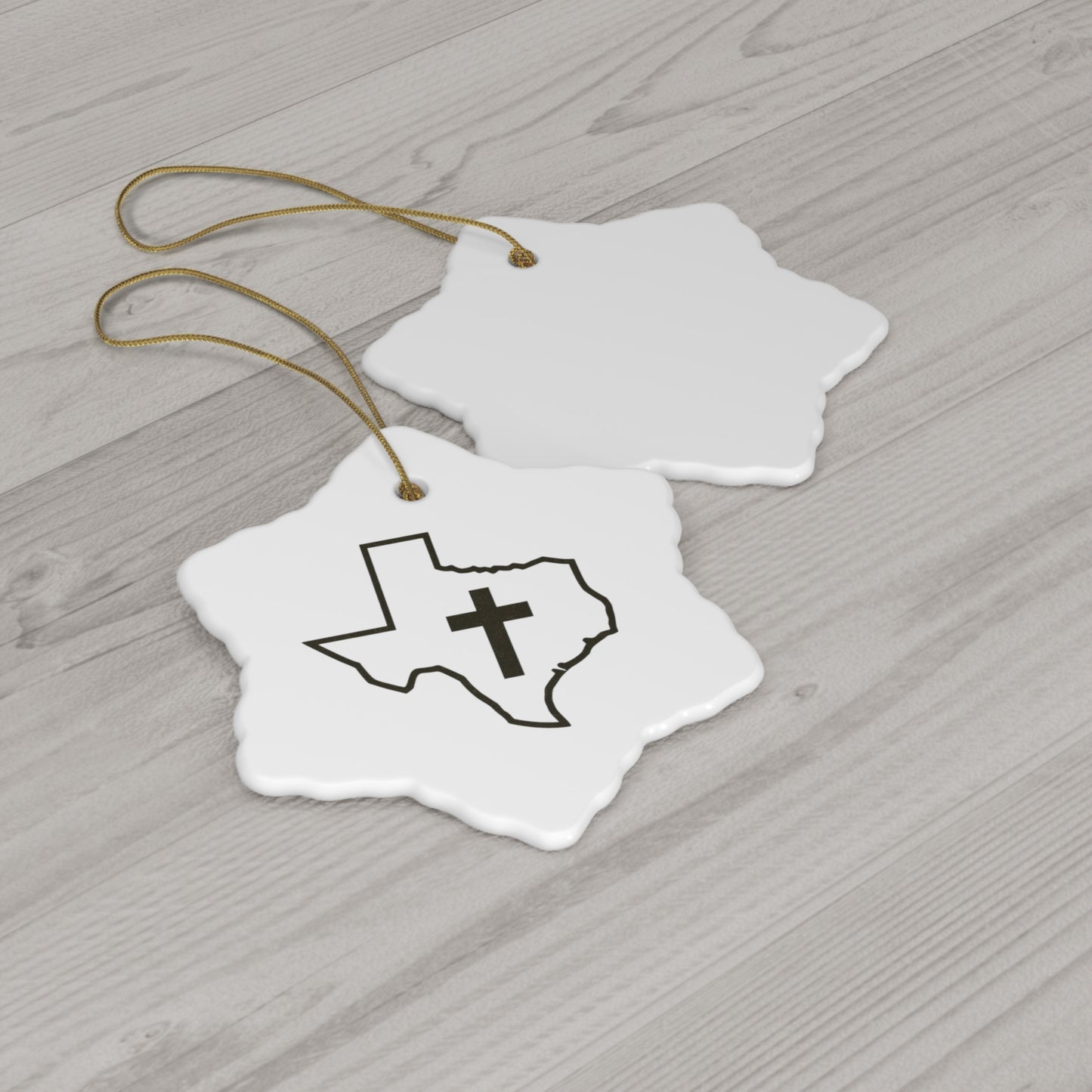 Christian Cross Florida Ceramic Christmas Ornament, 4 shapes