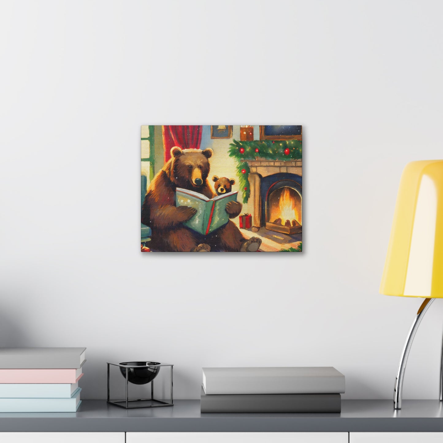 Bear Christmas Story Canvas Wrap