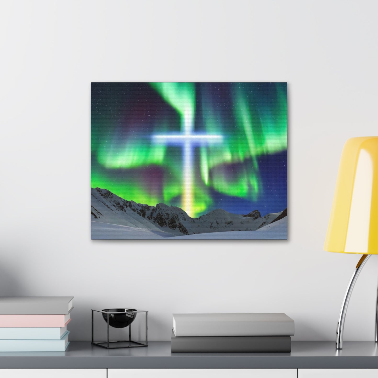 Northern Lights Cross Canvas Wrap