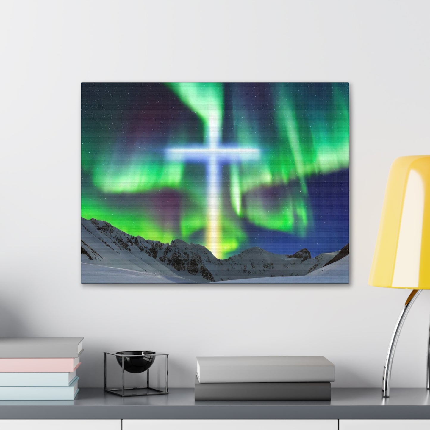 Northern Lights Cross Canvas Wrap