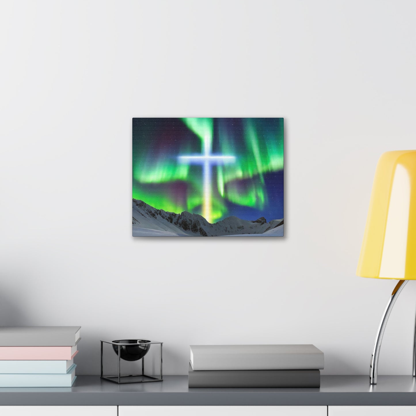 Northern Lights Cross Canvas Wrap