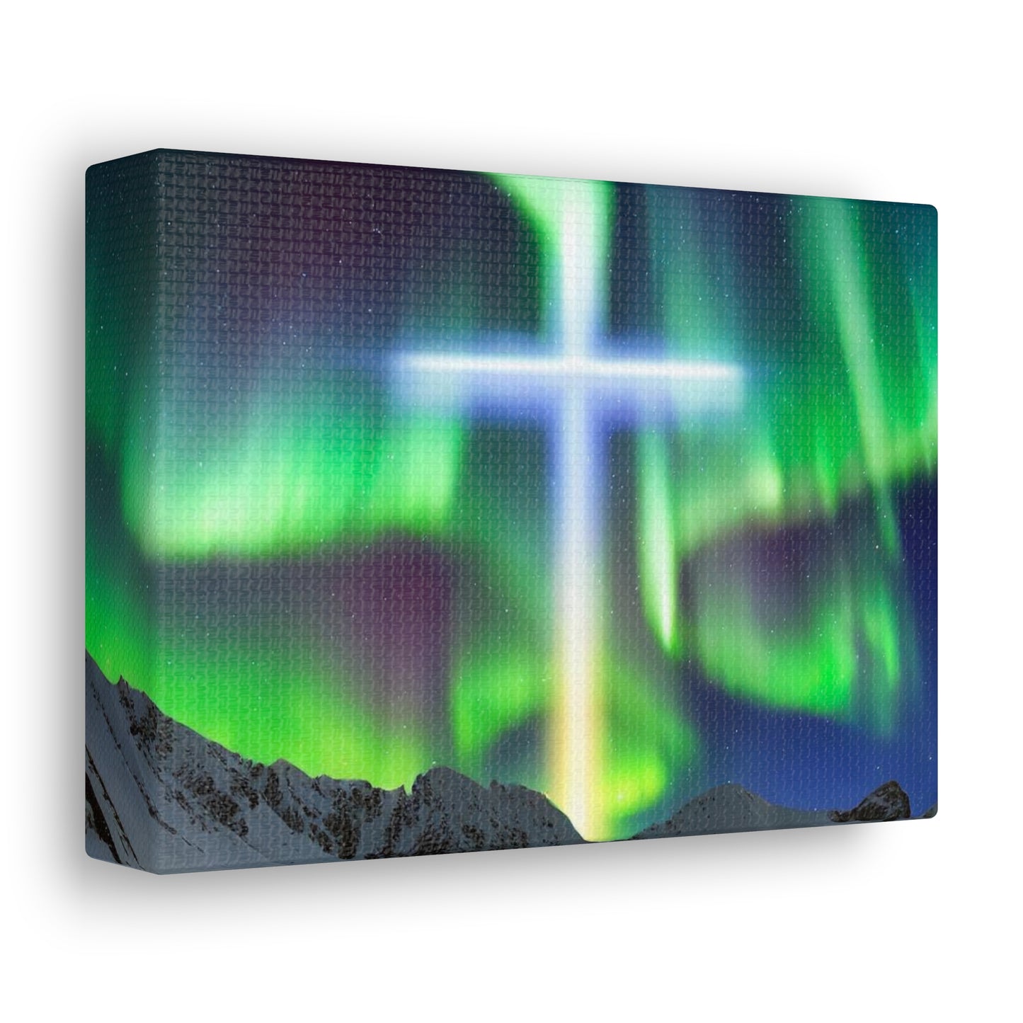 Northern Lights Cross Canvas Wrap