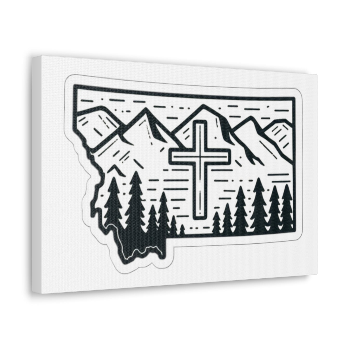 Montana Christian Cross Canvas Wrap