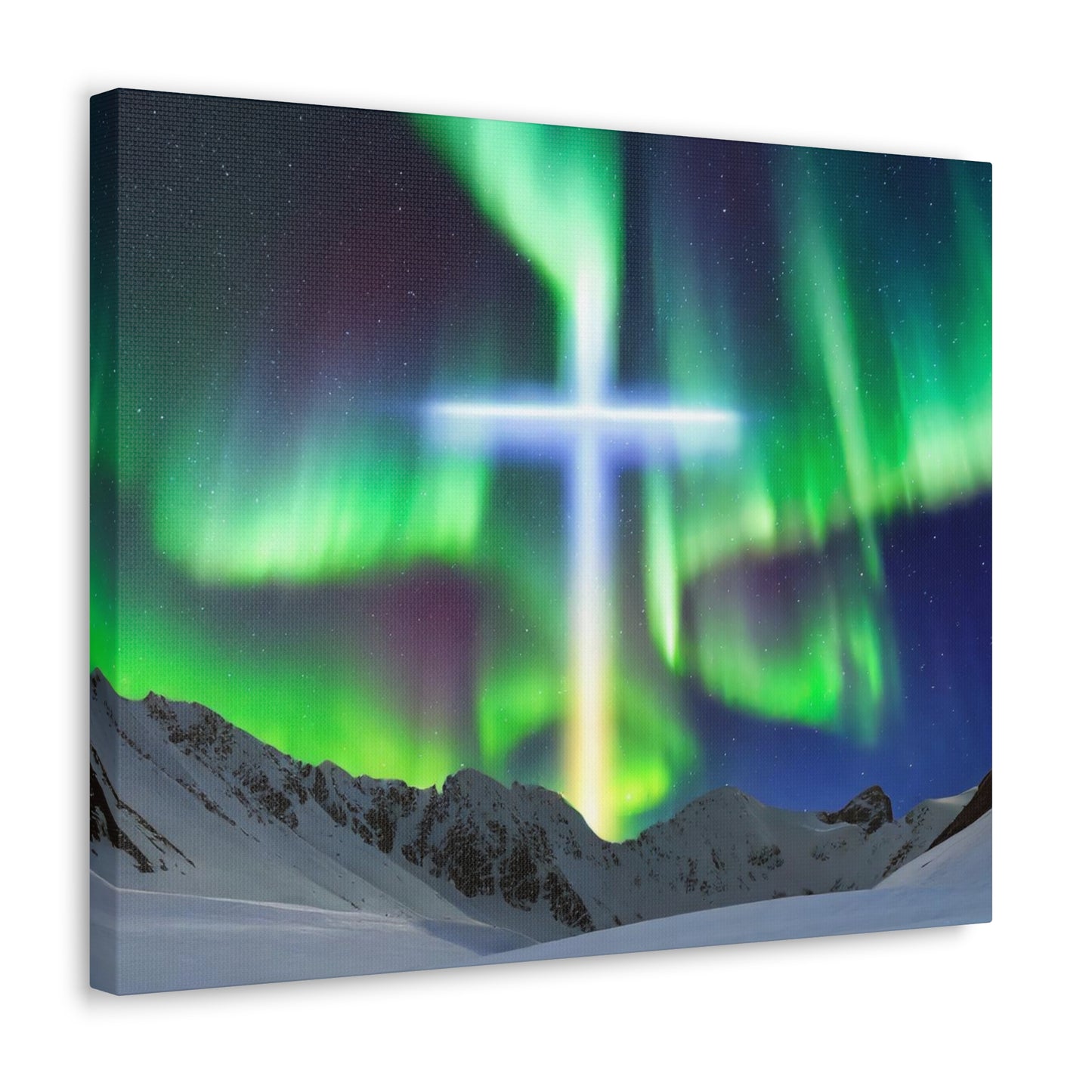 Northern Lights Cross Canvas Wrap