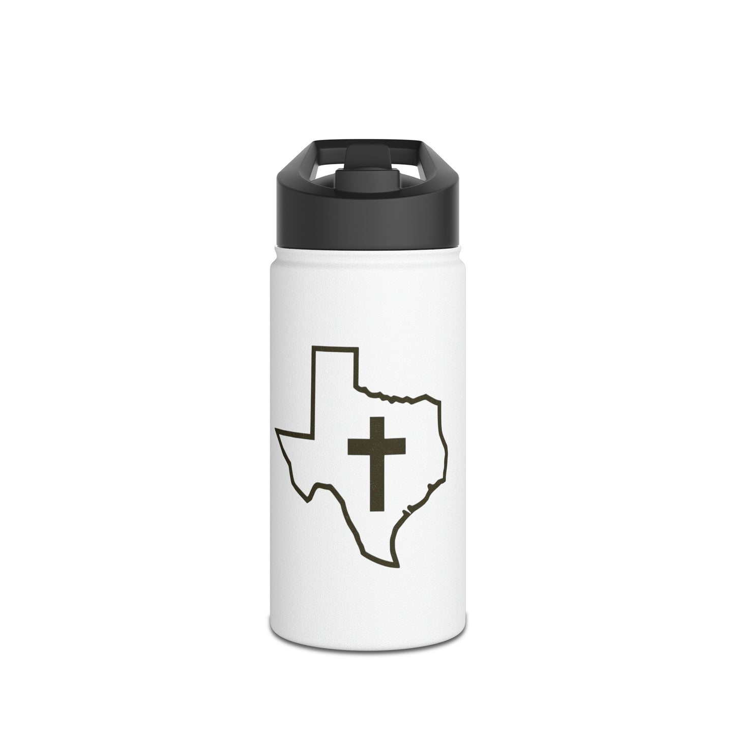 Texas Christian Cross Stainless Steel Water Bottle, Standard Lid