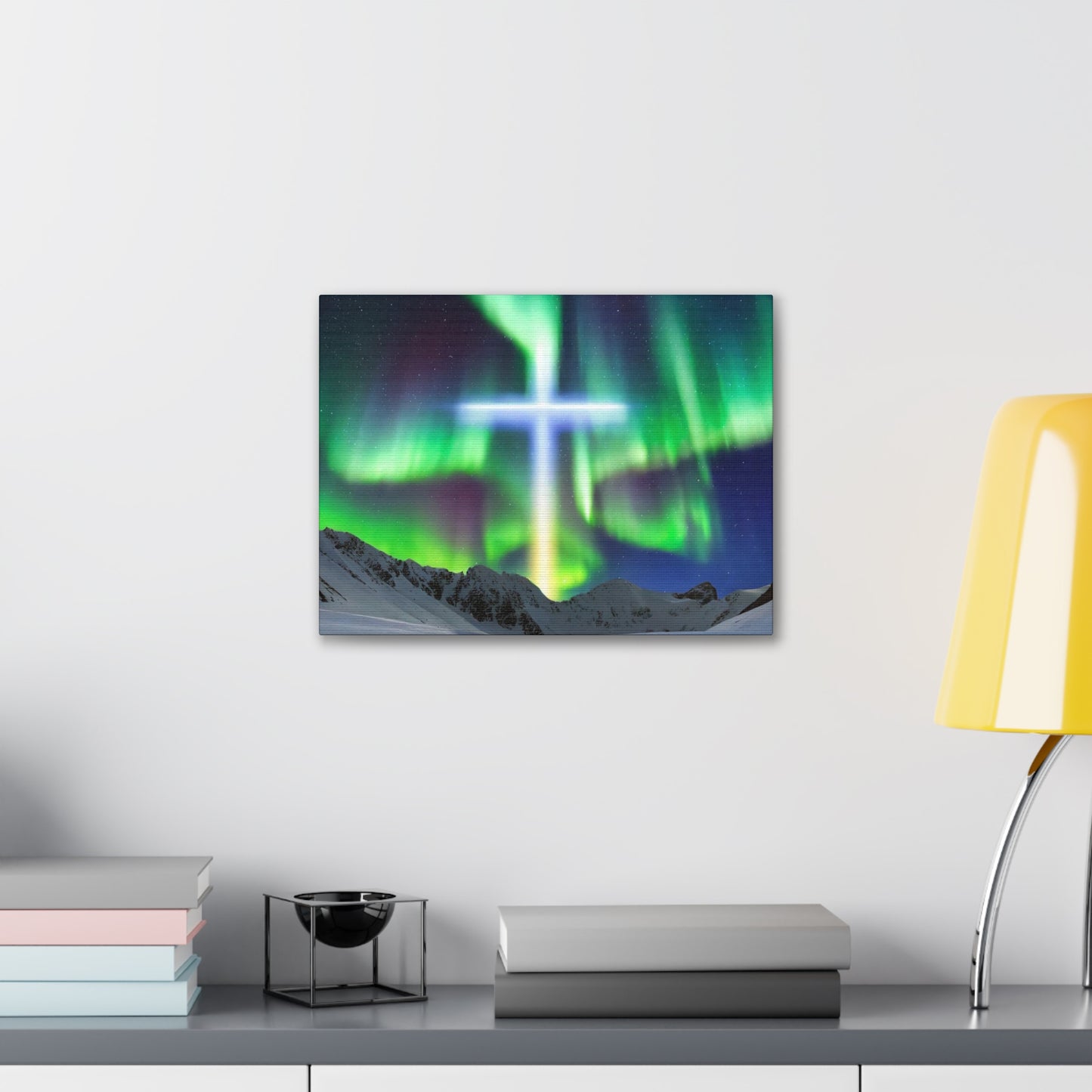 Northern Lights Cross Canvas Wrap