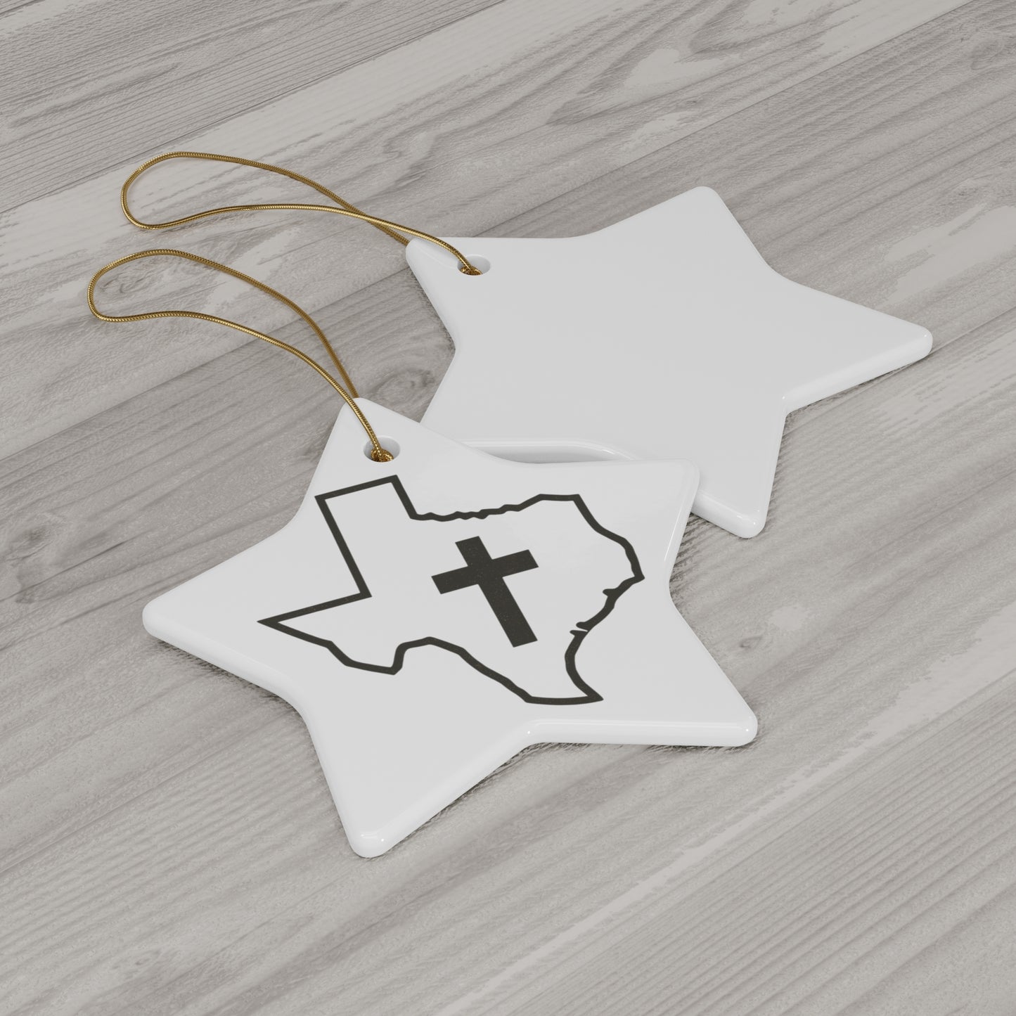 Christian Cross Florida Ceramic Christmas Ornament, 4 shapes