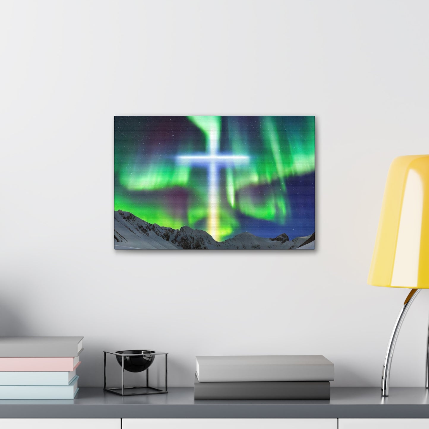 Northern Lights Cross Canvas Wrap