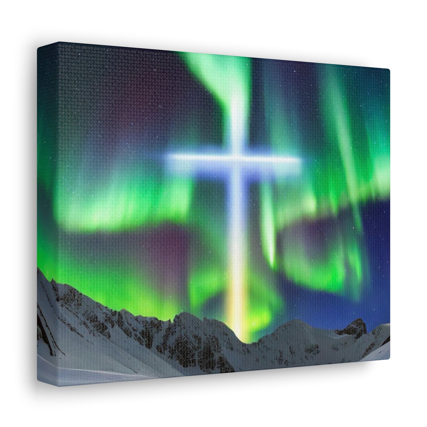 Northern Lights Cross Canvas Wrap