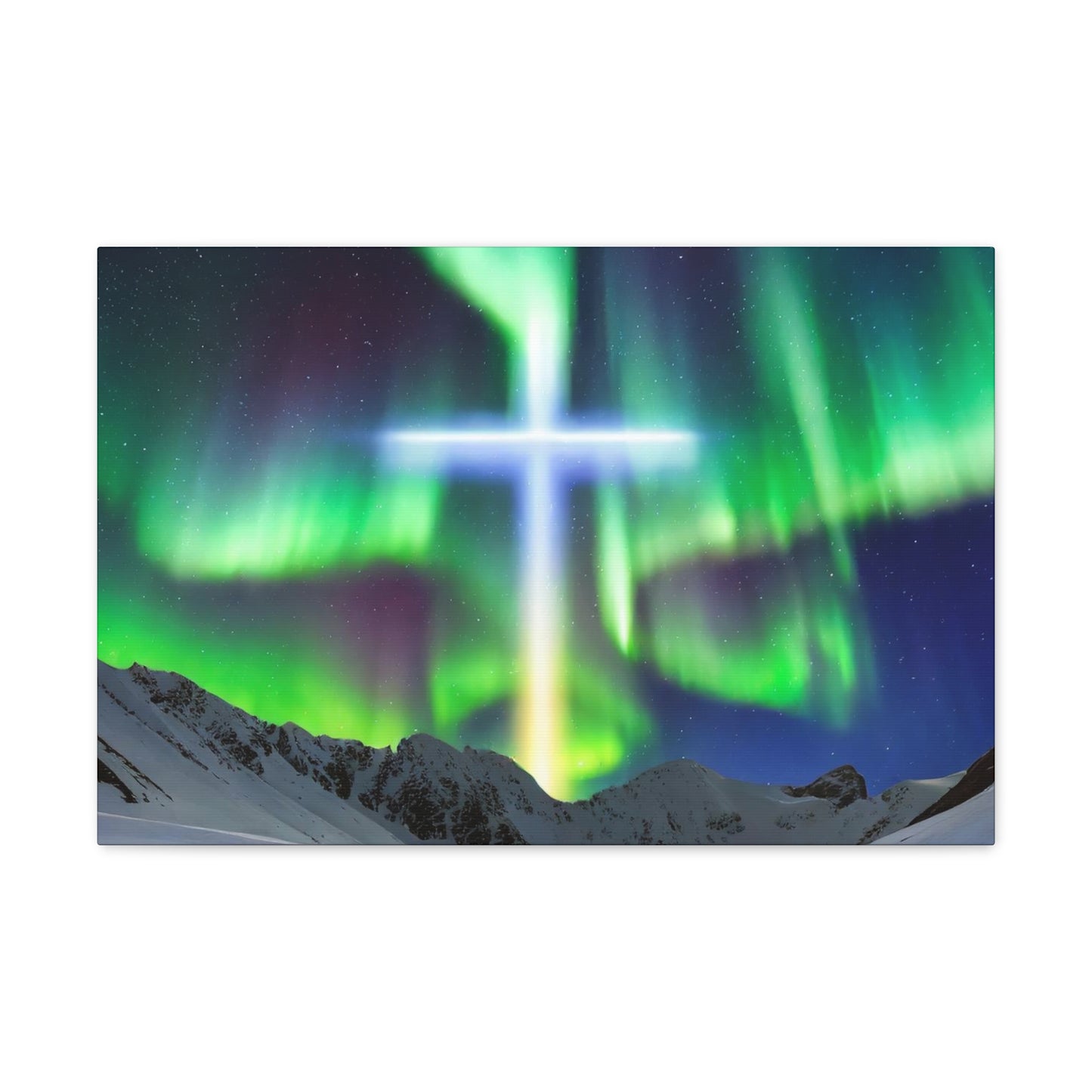 Northern Lights Cross Canvas Wrap