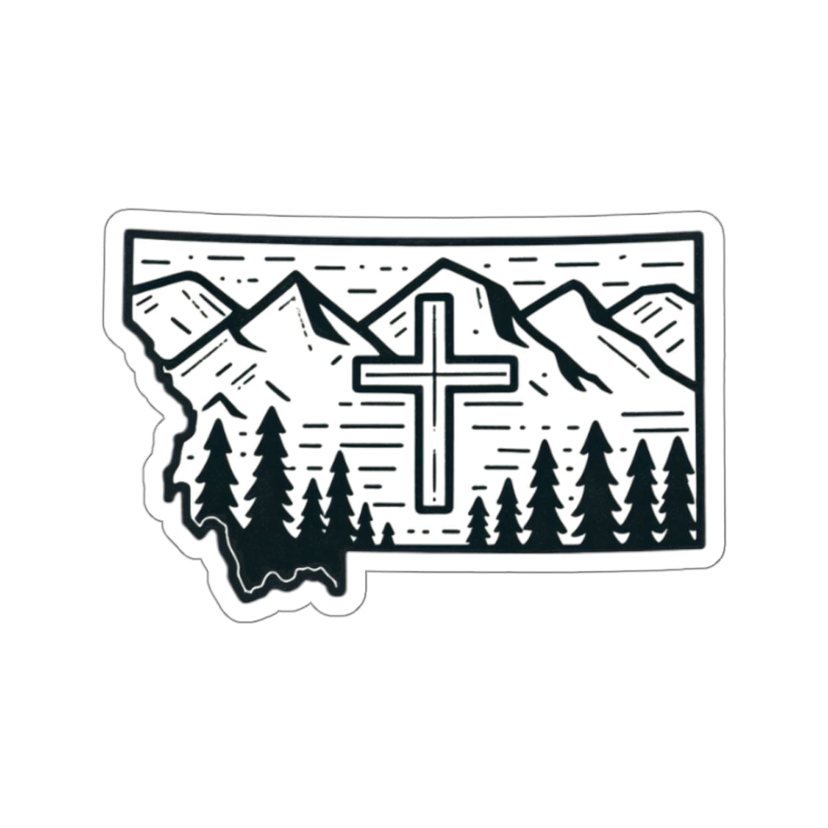 Montana Christian Cross Sticker