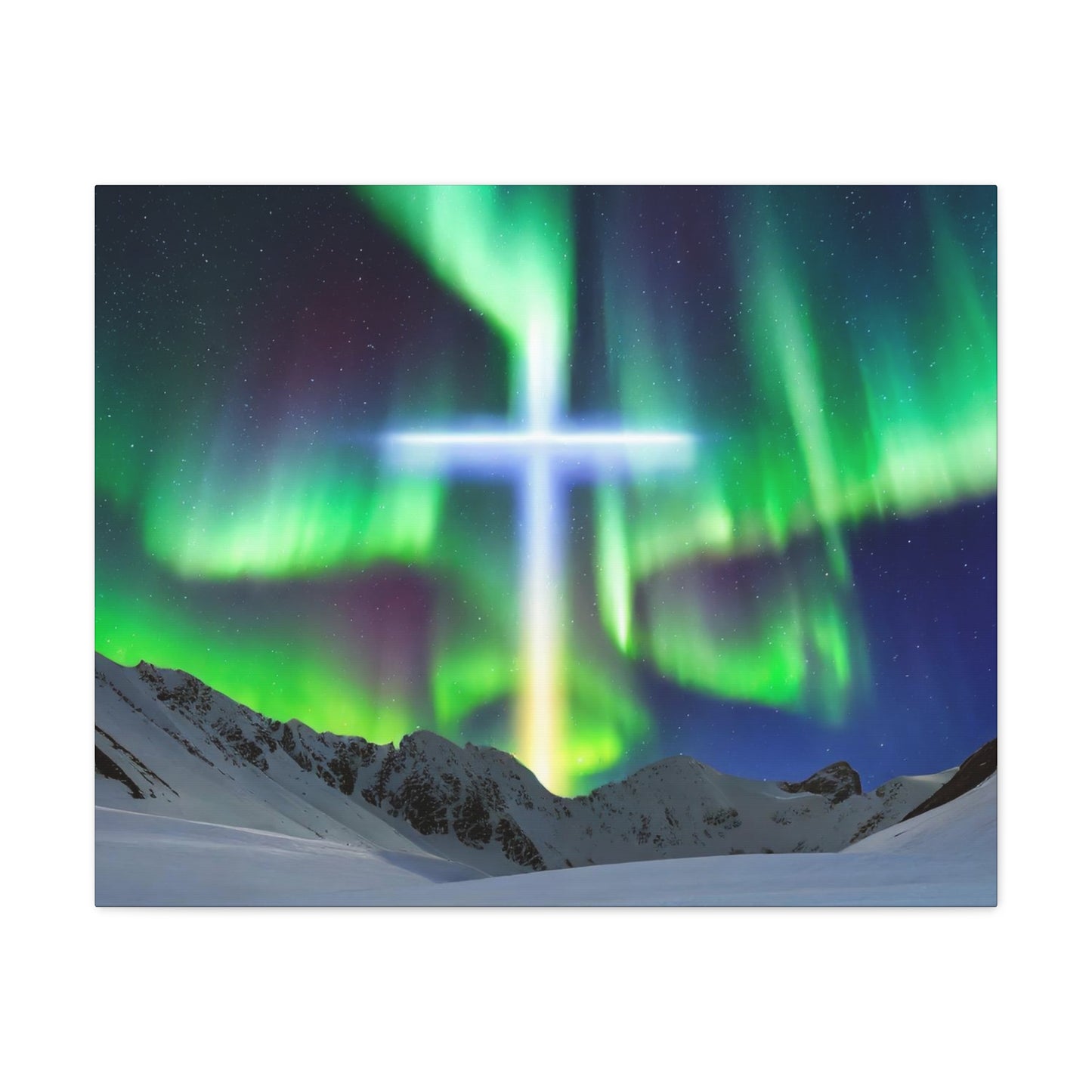 Northern Lights Cross Canvas Wrap