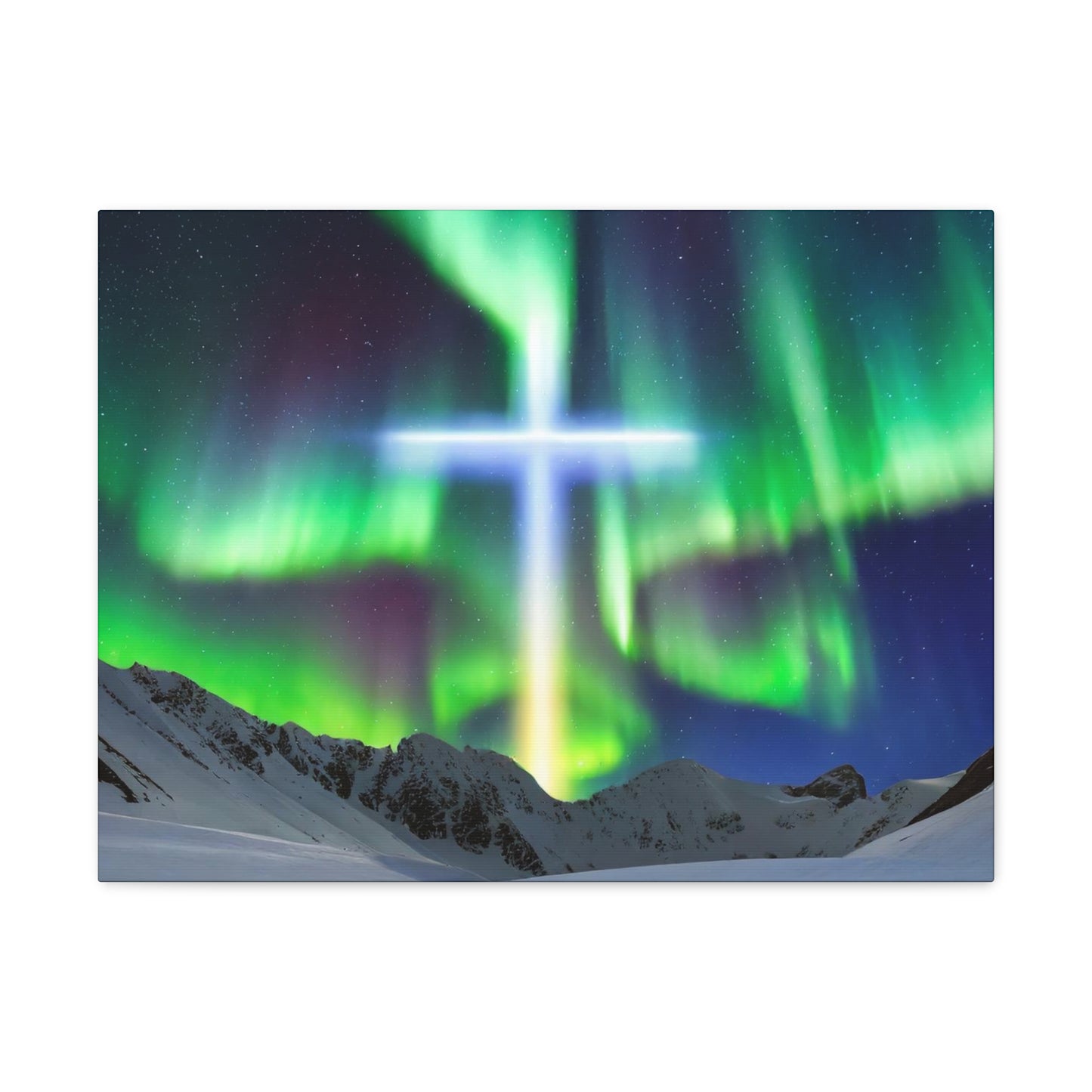 Northern Lights Cross Canvas Wrap