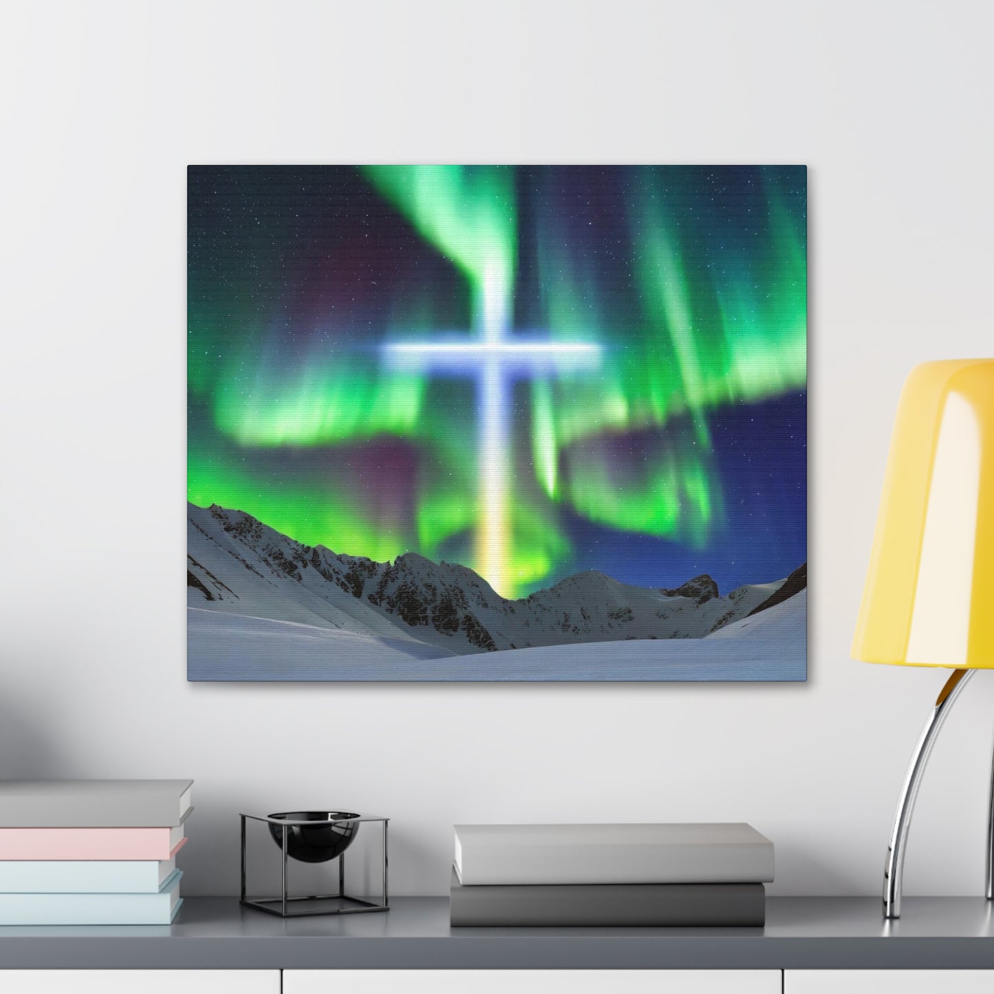 Northern Lights Cross Canvas Wrap