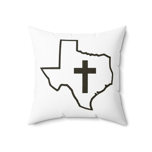 Texas Christian Cross Faux Suede Square Pillow