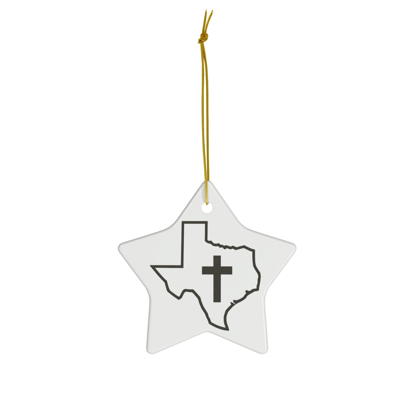 Christian Cross Florida Ceramic Christmas Ornament, 4 shapes