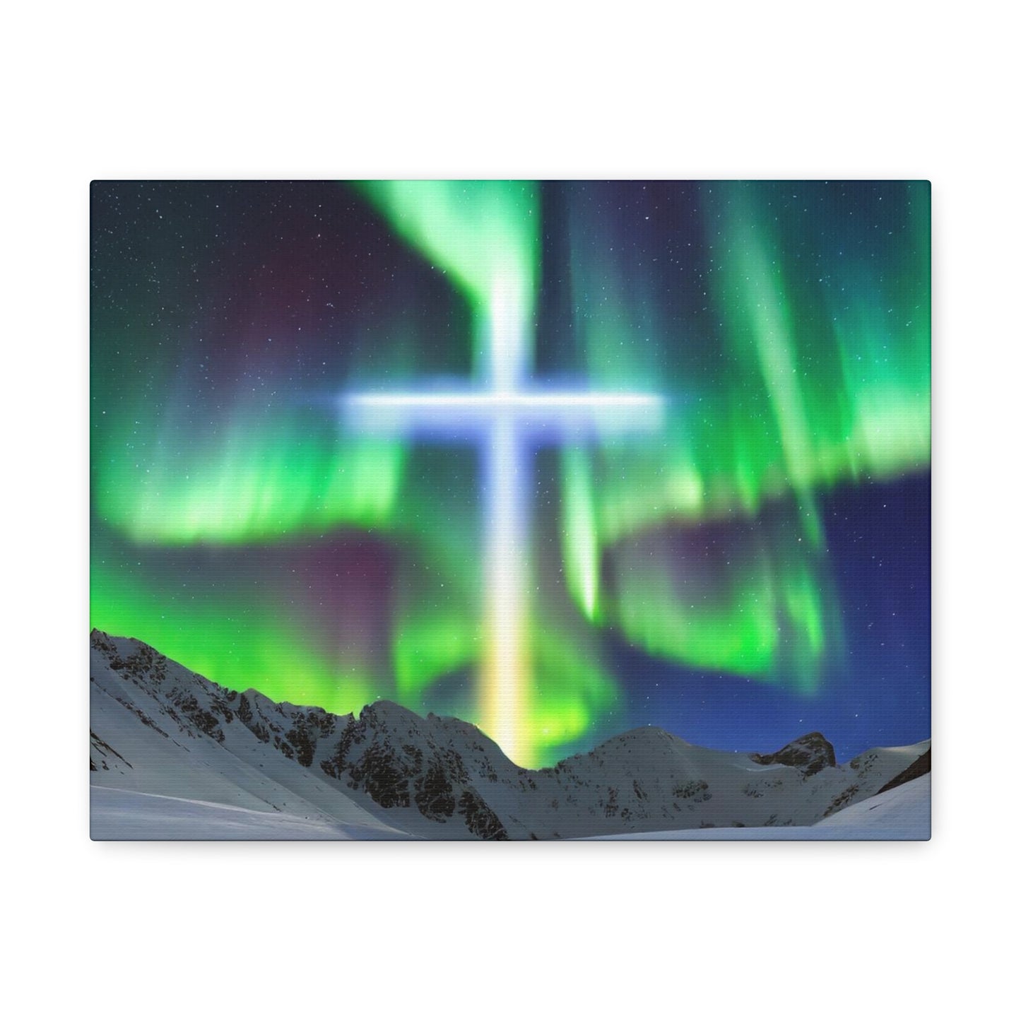 Northern Lights Cross Canvas Wrap