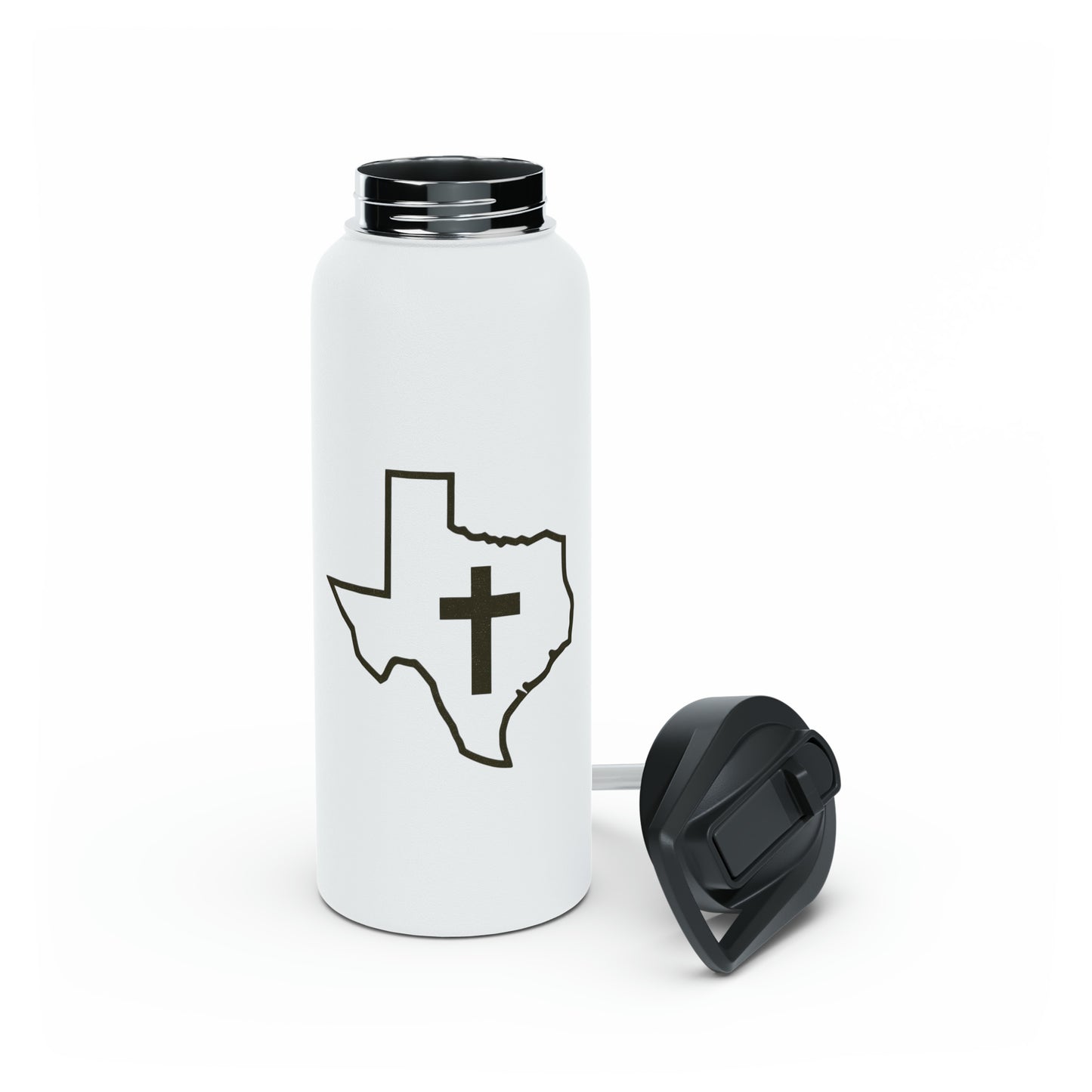 Texas Christian Cross Stainless Steel Water Bottle, Standard Lid