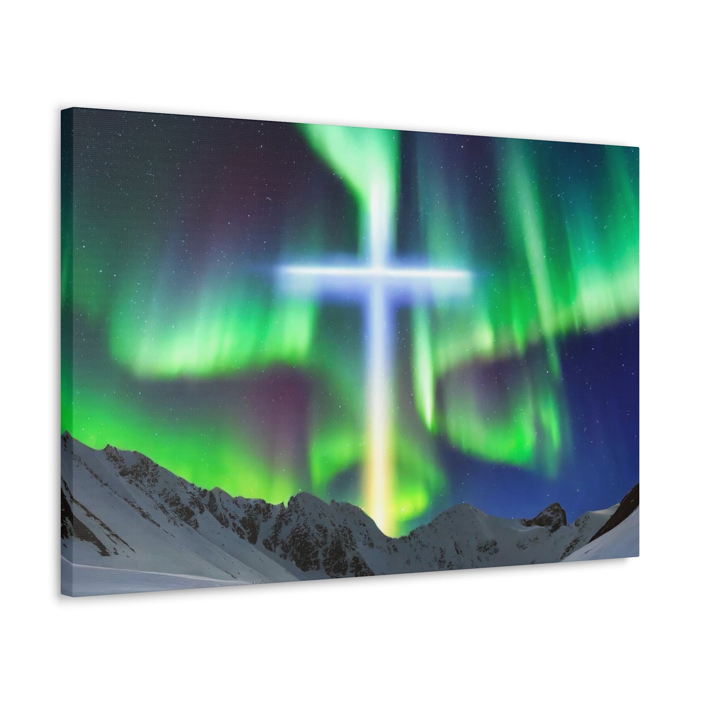 Northern Lights Cross Canvas Wrap