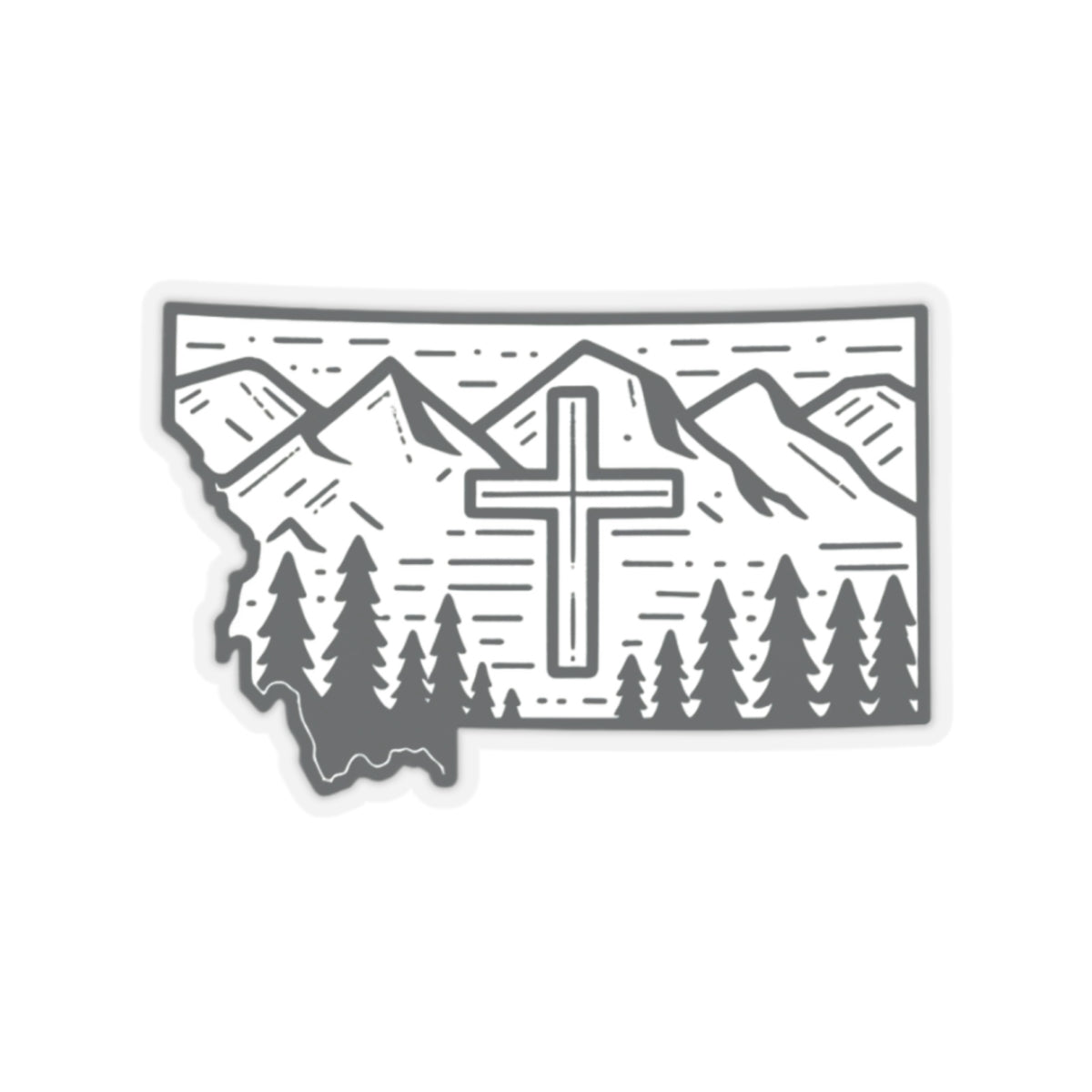 Montana Christian Cross Sticker