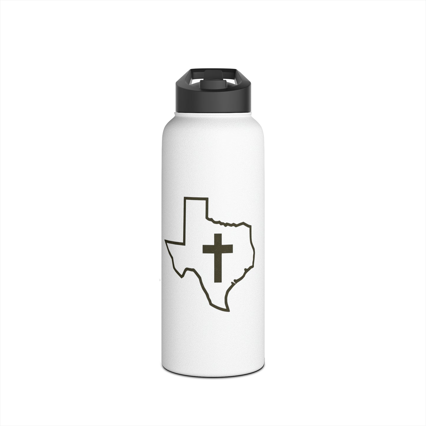 Texas Christian Cross Stainless Steel Water Bottle, Standard Lid