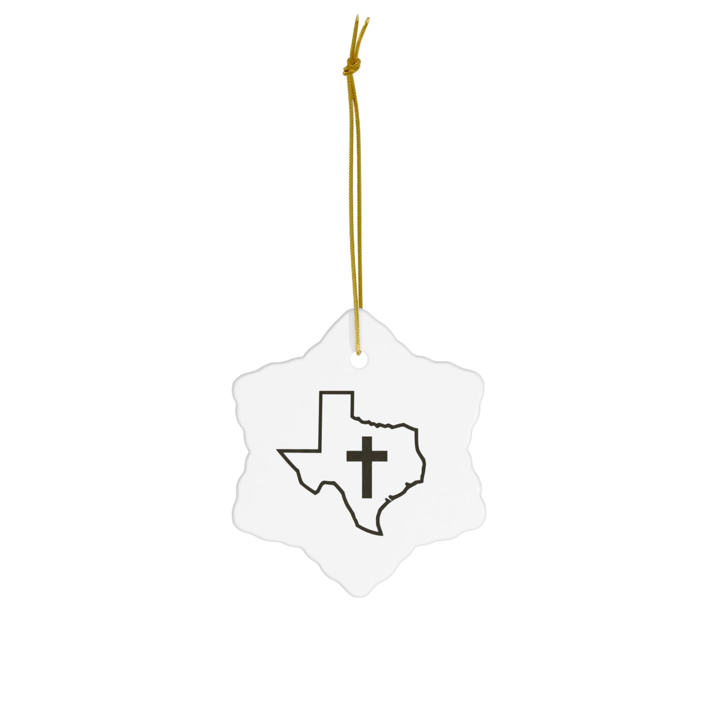 Christian Cross Florida Ceramic Christmas Ornament, 4 shapes