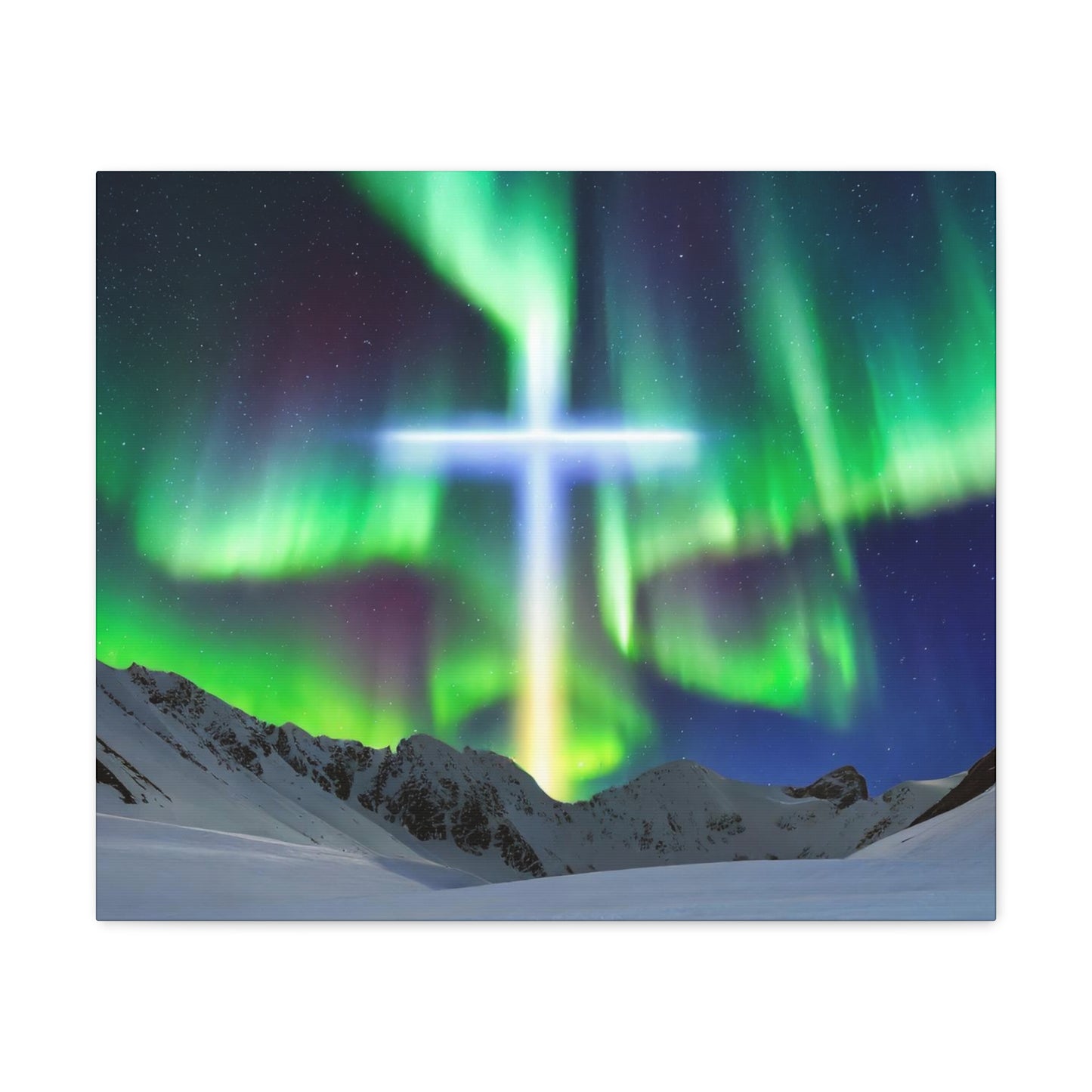 Northern Lights Cross Canvas Wrap