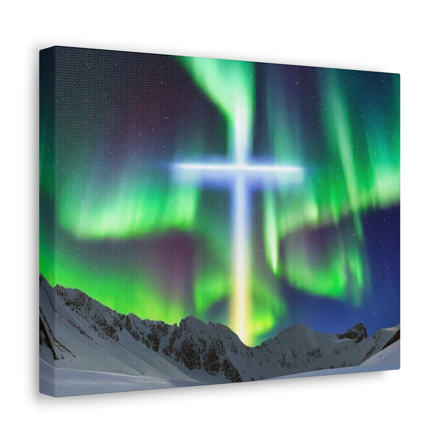 Northern Lights Cross Canvas Wrap