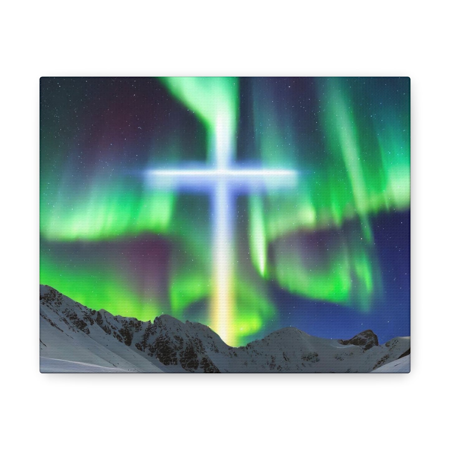 Northern Lights Cross Canvas Wrap