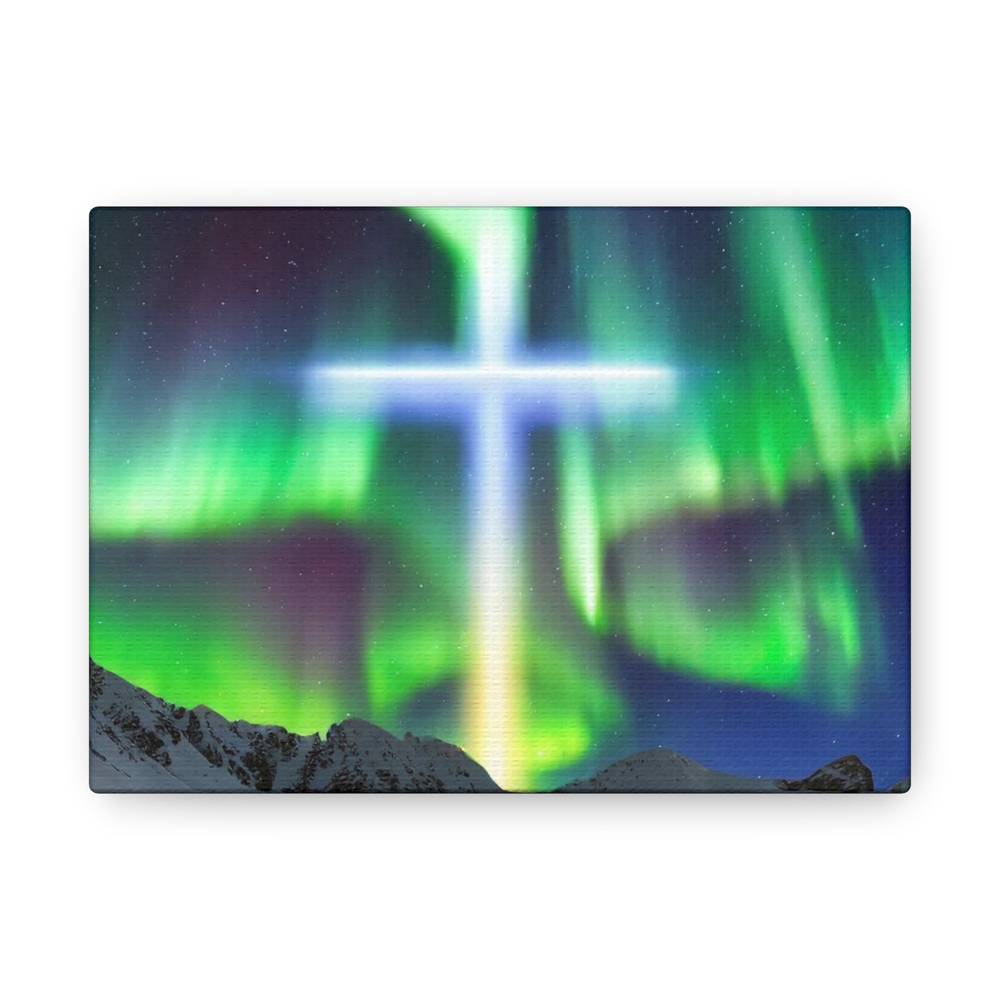 Northern Lights Cross Canvas Wrap