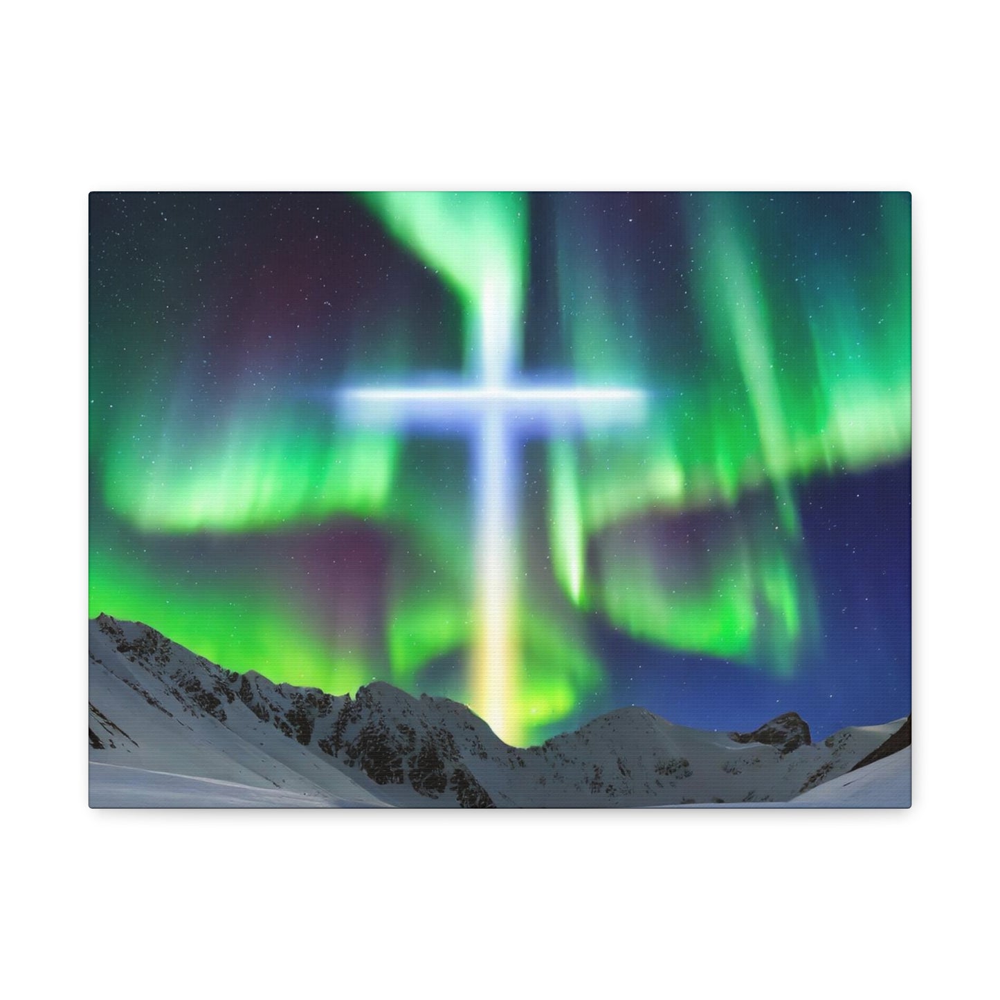 Northern Lights Cross Canvas Wrap